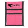 Custom Logo Nylon Neck Wallet Badge Holder Neon Pink