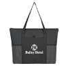 Custom Logo Non-Woven Voyager Zippered Tote Bag - Silk Screen Black With Black