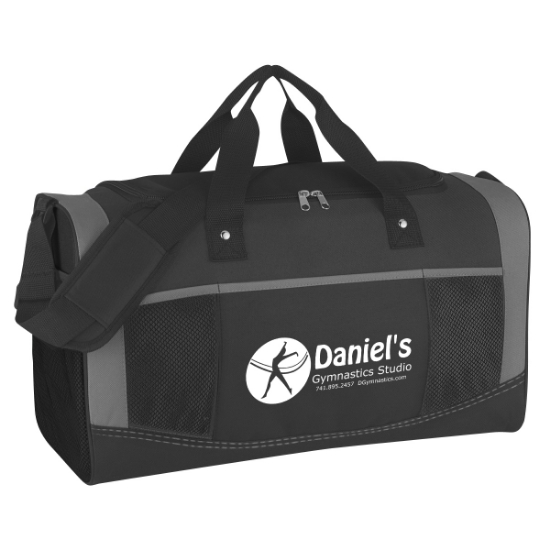 Custom Logo Quest Duffel Bag - Embroidered Black With Black