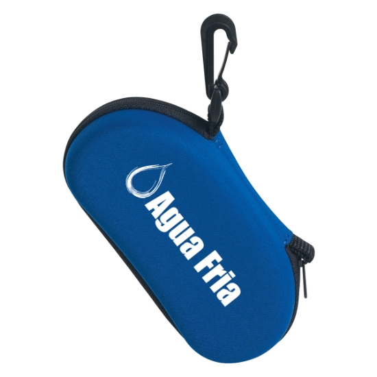 Custom Logo Sunglass Case with Clip Royal Blue