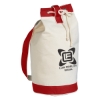 Custom Logo Heavy Canvas Cotton Boat Tote Natural Red