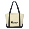 Custom Logo Heavy Cotton Canvas Boat Tote Natural With Black