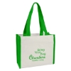 Custom Logo Heavy Cotton Canvas Tote Bag - Embroidered Natural With Lime