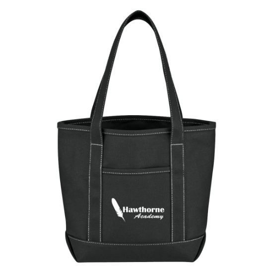 Custom Logo Small Cotton Canvas Yacht Tote Black