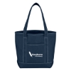 Custom Logo Small Cotton Canvas Yacht Tote Navy Blue