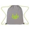 Custom Logo Jersey Drawstring Sports Pack Gray With Lime