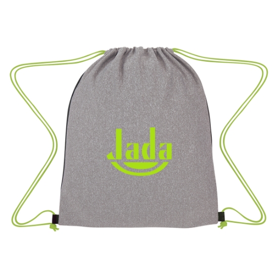 Custom Logo Jersey Drawstring Sports Pack Gray With Lime