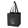 Custom Logo Non-Woven 6 Bottle Wine Tote Black