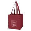 Custom Logo Non-Woven 6 Bottle Wine Tote Burgundy