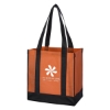 Custom Logo Non-Woven Two-Tone Shopper Tote Bag Orange With Black