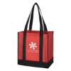 Custom Logo Non-Woven Two-Tone Shopper Tote Bag Red With Black