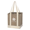 Custom Logo Non-Woven Two-Tone Shopper Tote Bag Tan With Ivory