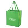 Custom Logo Shiny Laminated Non-woven Tropic Shopper Tote Bag Lime