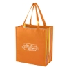 Custom Logo Shiny Laminated Non-woven Tropic Shopper Tote Bag Orange