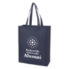 Custom Logo Tall Matte Laminated Non-Woven Shopper Tote Navy Blue