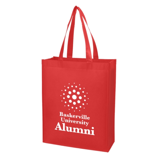 Custom Logo Tall Matte Laminated Non-Woven Shopper Tote Matte Red