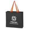 Custom Logo Tote Bag Non-Woven Black With Orange