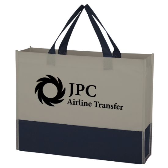 Custom Logo Non-Woven Raven Prism Tote Bag Gray With Black