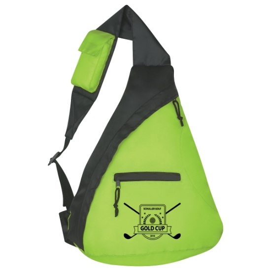 Custom Logo Budget Sling Backpack Lime