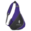 Custom Logo Color Splash Sling Backpack Purple With Black