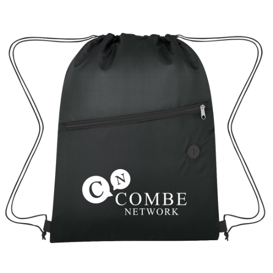 Custom Logo Insulated Drawstring Sports Pack Black