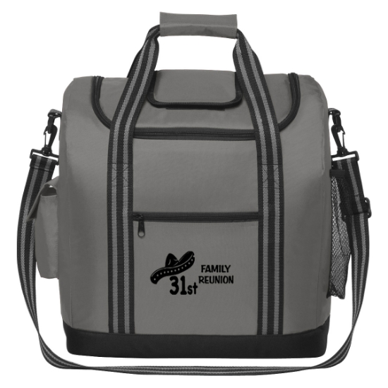 Custom Logo Flip Flap Insulated Kooler Bag Gray