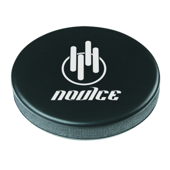 Custom Logo Hockey Puck Shape Stress Reliever Black