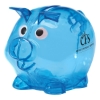 Custom Logo Mini Plastic Piggy Bank Translucent Blue