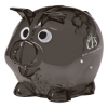 Custom Logo Mini Plastic Piggy Bank Translucent Charcoal