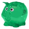 Custom Logo Mini Plastic Piggy Bank Translucent Green