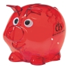 Custom Logo Mini Plastic Piggy Bank Translucent Red