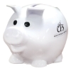 Custom Logo Mini Plastic Piggy Bank White