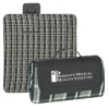 Custom Logo Roll-Up Picnic Blanket - Embroidered Blk Flap/blkgra Blanket