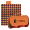 Custom Logo Roll-Up Picnic Blanket - Embroidered Orange Multi