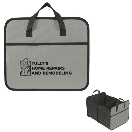 Custom Logo Non-Woven Trunk Organizer Gray