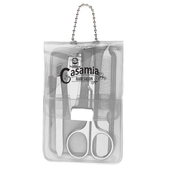 Custom Logo Vinyl Manicure Set Clear