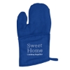 Custom Logo Quilted Cotton Canvas Oven Mitt Royal Blue