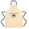 Custom Logo Cotton Cooking Apron Natural With Navy