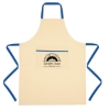 Custom Logo Cotton Cooking Apron Natural With Royal Blue