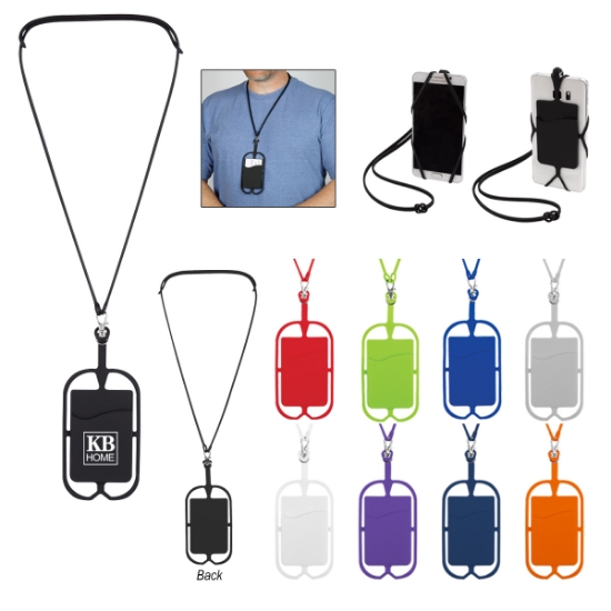 Silicone Lanyard with Phone Holder and Wallet