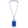 Silicone Lanyard with Phone Holder and Wallet Blue