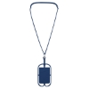 Silicone Lanyard with Phone Holder and Wallet Navy Blue