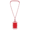 Silicone Lanyard with Phone Holder and Wallet Red