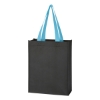 NonWoven Mini Tote Bag Black w/Light Blue