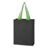 NonWoven Mini Tote Bag Black w/Lime Green